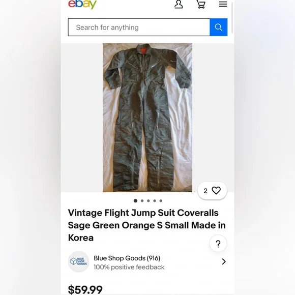 This is a vintage military white suit in sage green - Picture 4 of 5